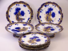 W A A ADDERLEY STAFFORDSHIRE CARNATION DESSERT WARE, 10 pieces