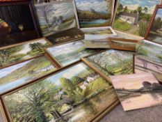 E HEALY Circa 1970s North Wales Artist, oils on board - a very large assortment of his work