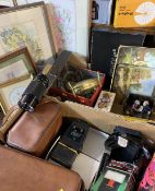 PHOTOGRAPHY EQUIPMENT including Soligor lens, also, vintage garage items and a quantity of