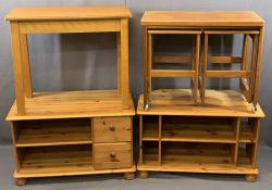 MID-CENTURY MACKINTOSH NEST OF TABLES, 61cms H, 74cms W, 41cms D (closed) with swivel top, a teak