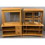 MID-CENTURY MACKINTOSH NEST OF TABLES, 61cms H, 74cms W, 41cms D (closed) with swivel top, a teak