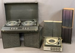 VINTAGE RECORD PLAYERS (2) including a Marconi phone stereo record player, Model No 4025 with clip-