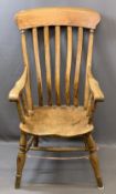 OAK WINDSOR STYLE FARMHOUSE CHAIR, 111cms H