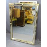 FANCY WALL MIRROR WITH GILT DETAIL, 103 x 71cms and another mirror