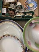 DAVID WINTER MODEL BUILDINGS, Staffordshire meat platters, wash and basin set and similar items