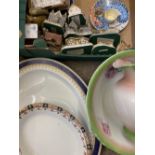 DAVID WINTER MODEL BUILDINGS, Staffordshire meat platters, wash and basin set and similar items