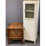 CIRCA 1950's KITCHEN FOOD CUPBOARD having two doors, 140 x 43 x 41cms and a single drawer Eastern