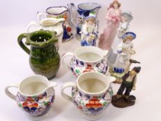 GAUDY WELSH JUGS, ALLERTON'S CHARACTER JUG, tureens including Wedgwood Classical Collection and