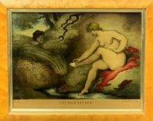 ANTIQUE PRINTS - 'The Fair Bather' (2), 21 x 28cms and two hunting scene prints, 21 x 28cms and