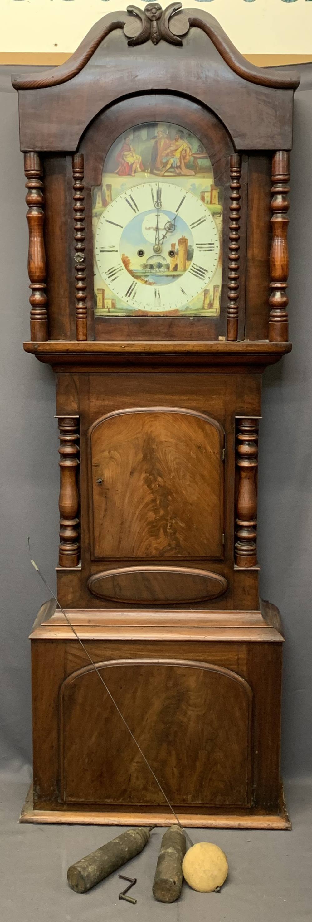 W EDWARDS, CAERNARFON EIGHT DAY LONGCASE CLOCK, mahogany with arched painted dial - Image 2 of 14