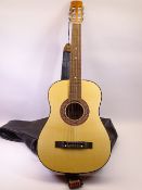 ACOUSTIC GUITAR - interior label 'K C 110' with a canvas case