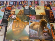 MEN ONLY - GENTLEMAN'S GLAMOUR MAGAZINES 1971 - 1980, 100 issues including Volumes 40 - 43 appearing