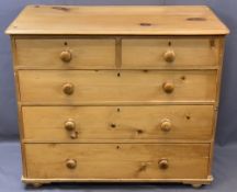 VINTAGE PINE CHEST of two over three long drawers, 88 x 101 x 47cms