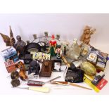 ECLECTIC PARCEL including treen ornaments, desktop items, vintage slides ETC