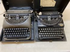 VINTAGE TYPEWRITERS - a cased Remington and cased Remington Rand