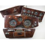 AUTOMOBILIA - DAIMLER/JAGUAR WALNUT DASHBOARD and glove compartment in four sections with Smiths