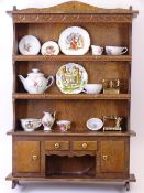 MODEL DRESSER & MINIATURE CHINA CONTENTS, 44cms tall