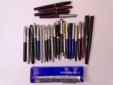 PENS (27) - Parkers, Waterman ETC, an assortment (including some gold and platinum nibs)