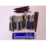PENS (27) - Parkers, Waterman ETC, an assortment (including some gold and platinum nibs)