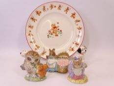 ROYAL ALBERT BEATRIX POTTER - 'Lady Mouse May Day Curtsy', Beswick 'Old Mr Brown', Doulton 'Hunca