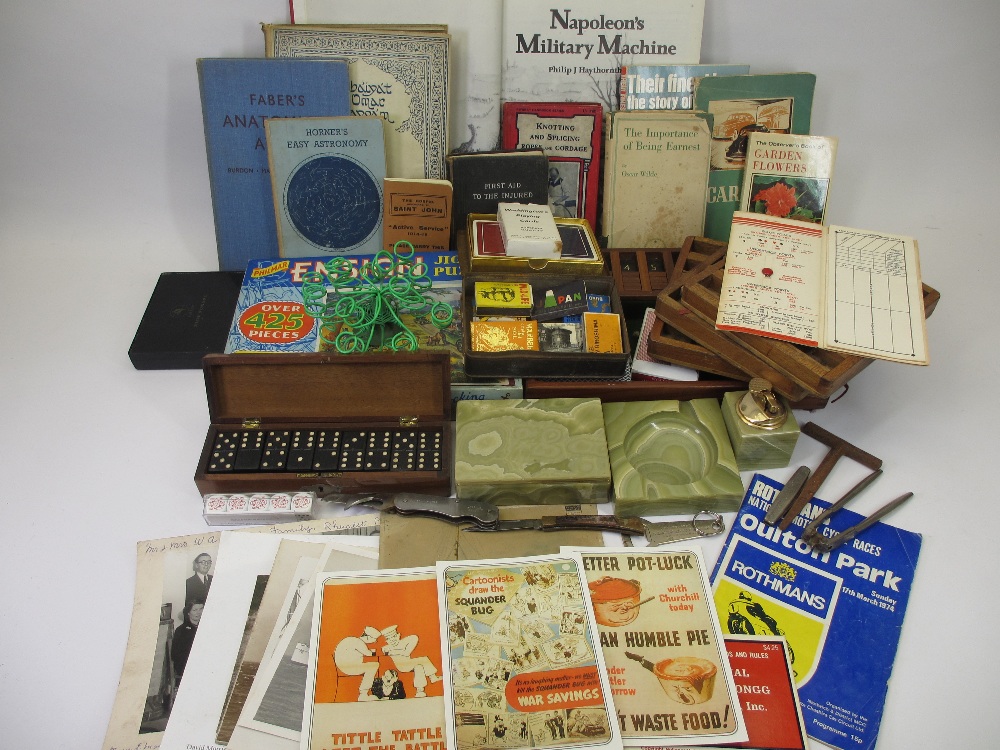 BOOKS - Vintage and an assortment, boxed jigsaw, onyx and treen items ETC (a good eclectic