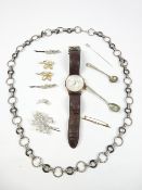 SEKONDA GENTLEMAN'S DESIGNER WRISTWATCH, a quantity of dress jewellery ETC