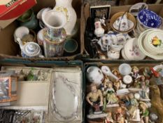 CHINA & GLASSWARE - continental figurines, boxed glass sets, planters and a large assortment of