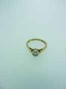 9CT GOLD WITH 0.25CT SOLITAIRE DIAMOND ENGAGEMENT RING, size J, 2grms