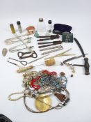 COSTUME JEWELLERY & COLLECTABLES - an assortment of various items including razors, corkscrews ETC