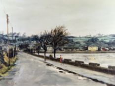 DAVID GRIFFITHS oil on canvas - titled verso 'The Embankment - Pwllheli', signed lower left, dated