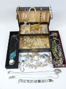 9CT GOLD & VARIOUS COSTUME JEWELLERY & NECKLACES, a quantity, 4.5grms approx the necklace in 9ct