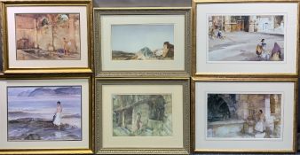 SIR WILLIAM RUSSELL FLINT prints (6) - typical scenes in six excellent frames, similar sizes, 29 x