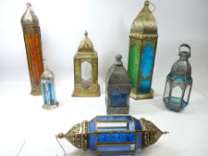 INDIAN & OTHER TRADITIONAL STYLE GLASS & METAL LANTERNS