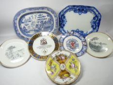 COLLECTOR'S PLATES & MEAT PLATTERS, a quantity to include yellow ground Dresden, Eisteddfod and