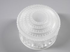 LALIQUE GLASS ENFANTS BOX & COVER, 11cms diameter, 8cms overall H, engraved 'Lalique France' to