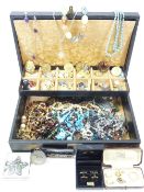 VINTAGE JEWELLERY BOX & CONTENTS to include Athletics Inter Banks award medallions