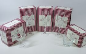 ROYAL ALBERT CRYSTAL DRINKING GLASSWARE, a quantity in original boxes, to include six champagne