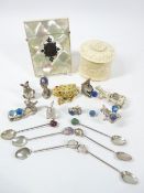 MIXED COLLECTABLES GROUP to include a Victorian mother of pearl calling card case with chase