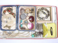 VICTORIAN & LATER JEWELLERY including enamel, micro mosaic, damascene brooches and bracelets,
