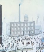 AFTER L S LOWRY coloured, unsigned print, 45 x 38cms and a further print by VAN DE PUT and three