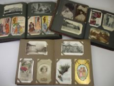 POSTCARDS IN THREE ALBUMS - approximately 400 plus, Vintage UK and Continental