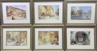 SIR WILLIAM RUSSELL FLINT prints (6) - typical scenes in six excellent frames, all similar size,