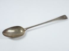 GEORGE II BASTING SPOON, London 1744, maker Hester Bateman, 3.1 troy ozs, 29cms L, monogrammed