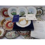 DECORATIVE CABINET & WALL PLATES - a mixed quantity by Limoges, Wedgwood, Chinese and Japanese