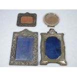 SILVER FRONTED PHOTOGRAPH FRAMES (4) - Birmingham hallmarks, various dates and conditions, 21.5 x