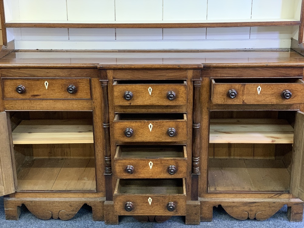 NORTH WALES OAK BREAKFRONT DRESSER - 19th century, painted interior deep shelf rack, the base with a - Image 2 of 10