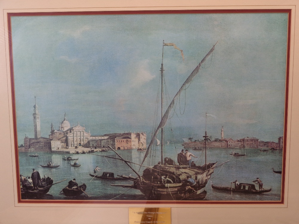 FRANCESCO GUARDI prints (3) - neatly presented Venetian scenes in good gilt frames, 44 x 63cms the - Image 2 of 7