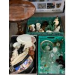 POTTERY, PORCELAIN, GLASSWARE COLLECTABLES & HOUSEHOLD GOODS - a mixed selection (within 3 crates)