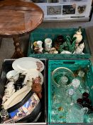 POTTERY, PORCELAIN, GLASSWARE COLLECTABLES & HOUSEHOLD GOODS - a mixed selection (within 3 crates)