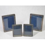 MODERN SILVER PHOTOGRAPH FRAMES, TWO PAIRS - all hallmarked Sheffield 1991, maker Carr's of